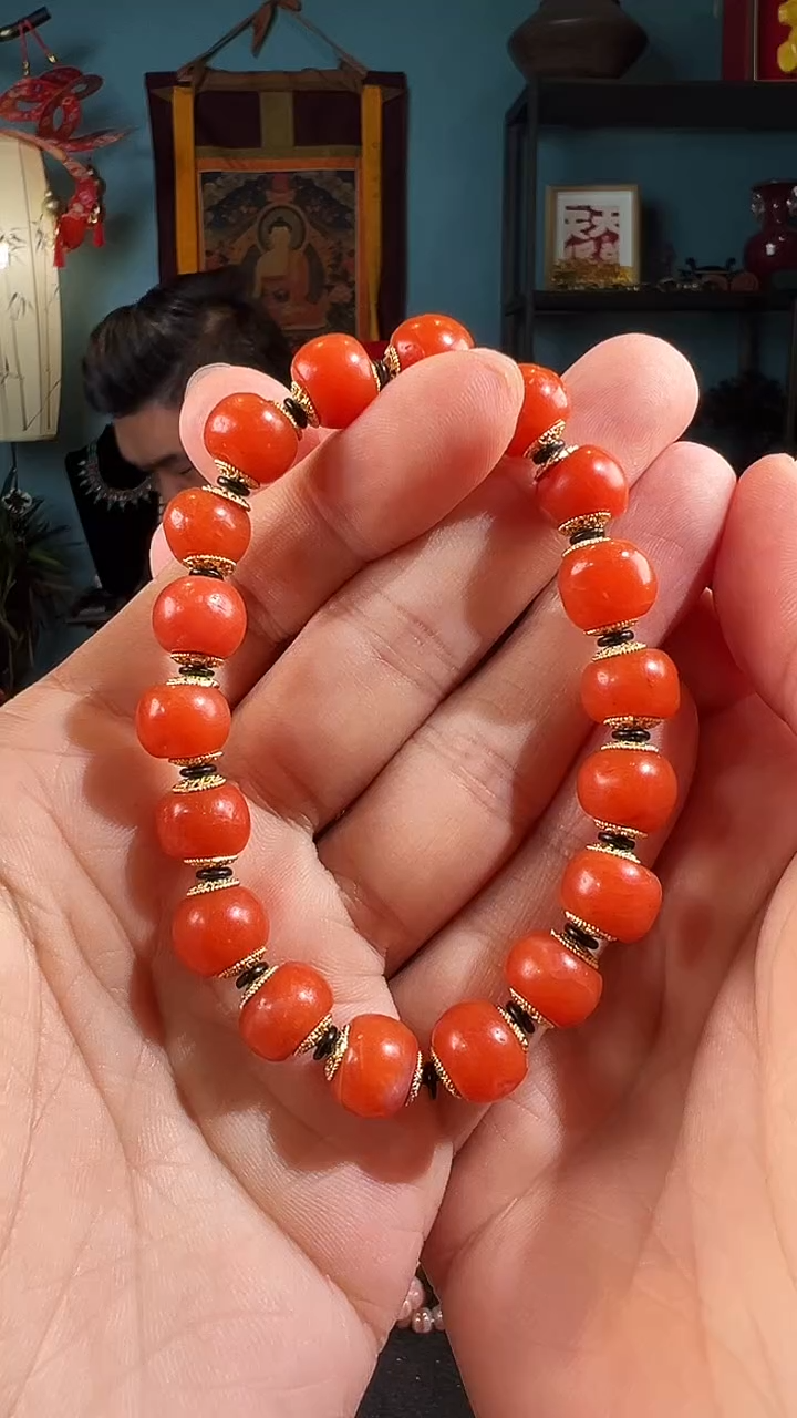 【闪购商品】南红玛瑙手串未镶嵌鼓珠10+