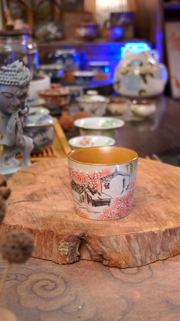 杯子桃花手工手绘手工手绘