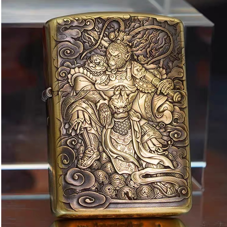 Zippo打火机正品G盔甲双面雕刻封侯拜相送礼收藏防风煤油男士DYJ1