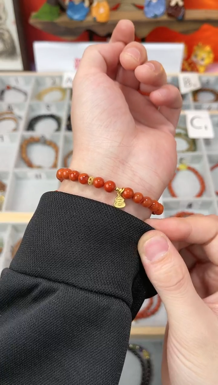 【闪购商品】南红玛瑙手串未镶嵌0.6南红单圈QF-A211