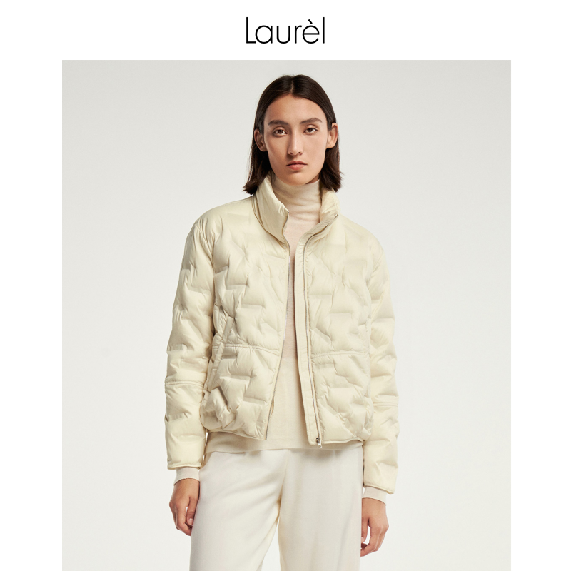 【白鹅绒】Laurel劳芮 新款奶油黄气质零感羽绒服女LWL344L01800