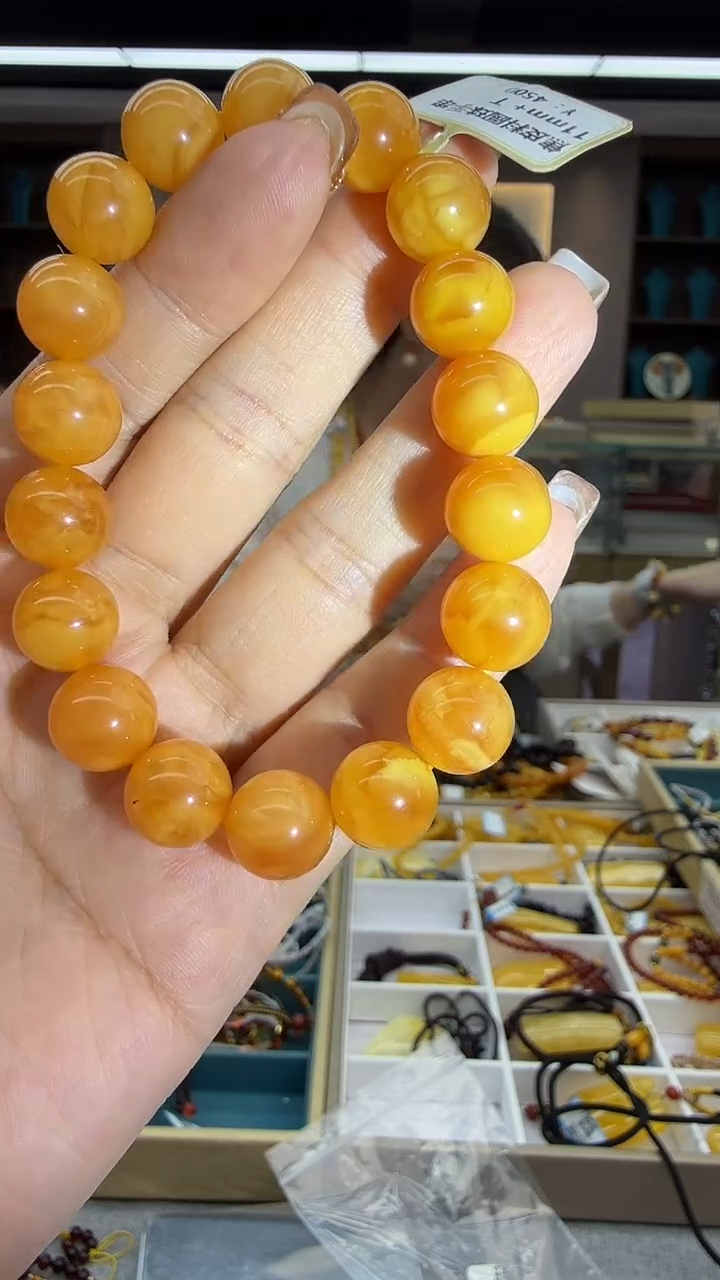 手链琥珀未镶嵌195秒拍号 假一罚三 
