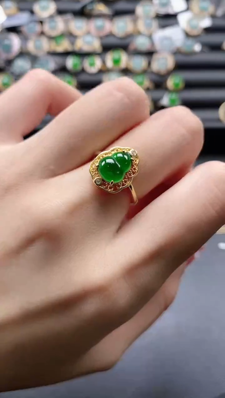 【闪购商品】翡翠戒指银S925镶嵌5151-15