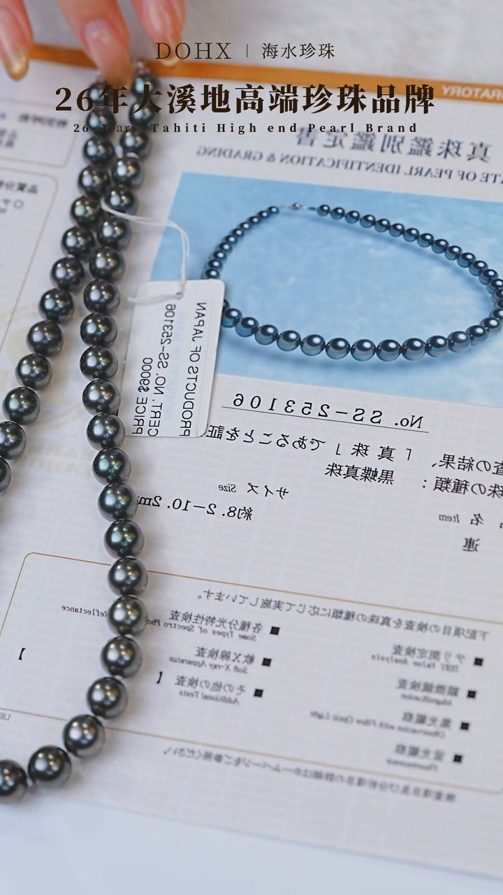 【闪购商品】海水珍珠颈饰14K金镶嵌钢琴黑SS253106 8-11MM