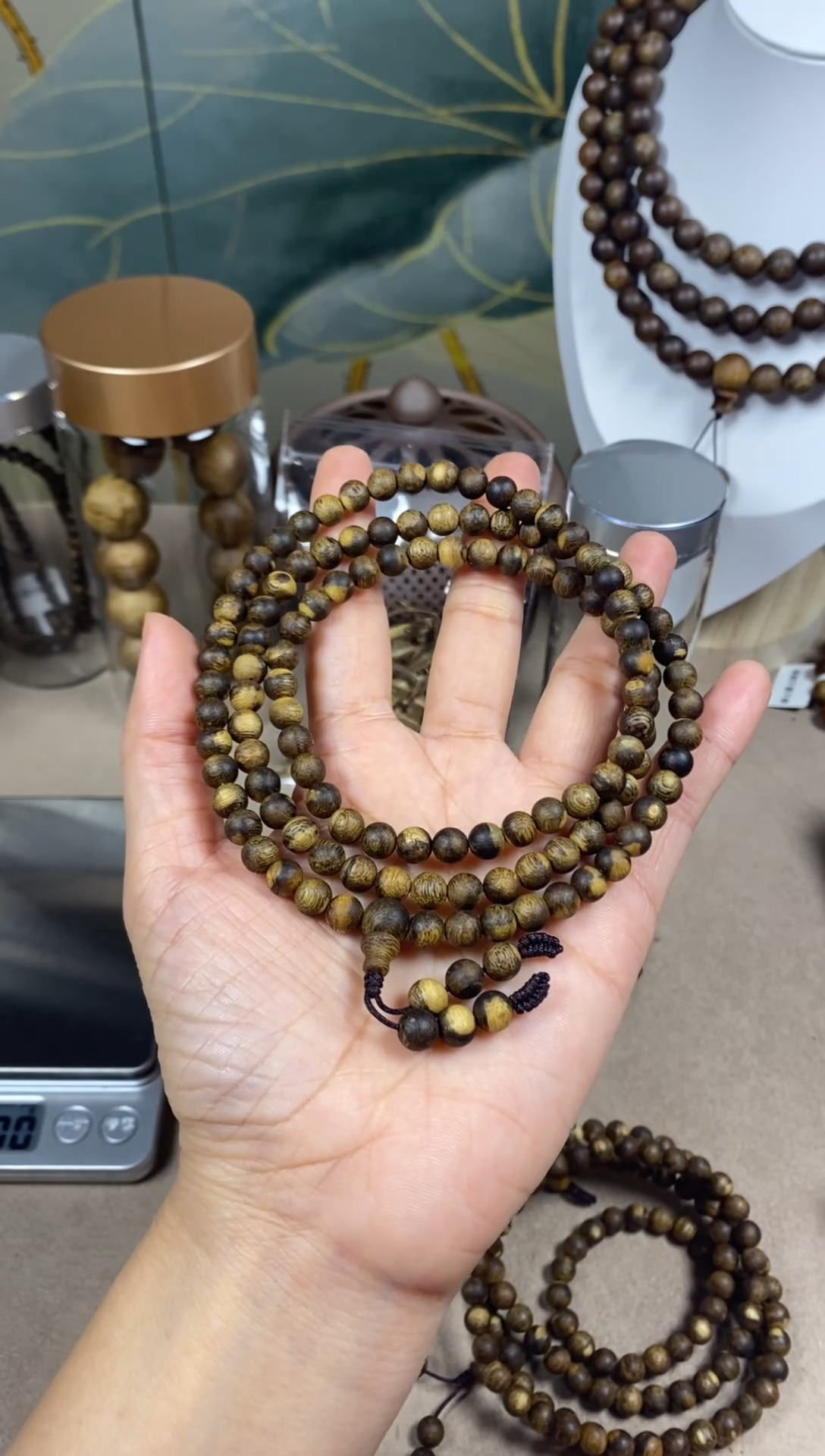 沉香手串花珠子多圈卡6保12克