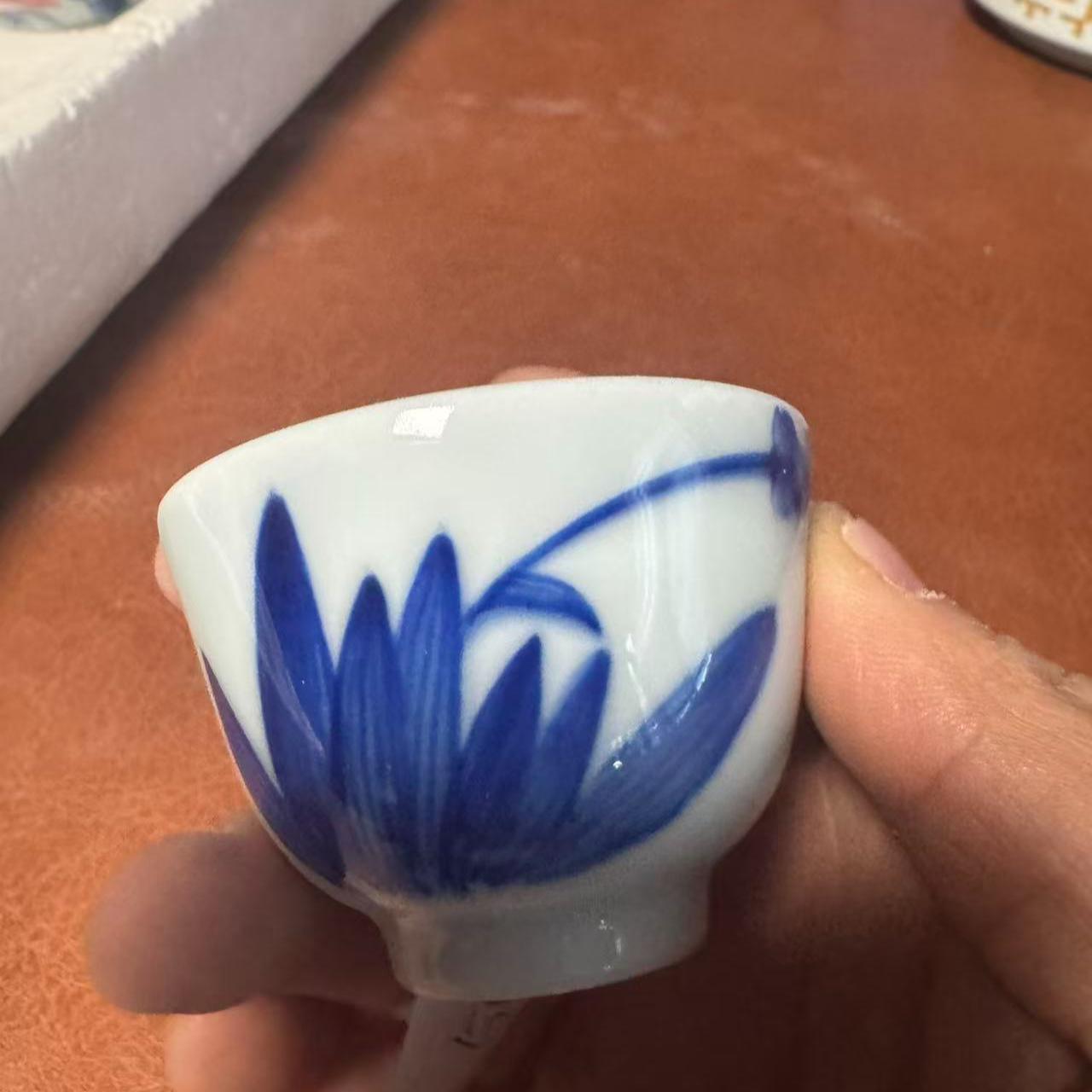 正春堂青花兰花一口杯（售后需完整开箱视频）