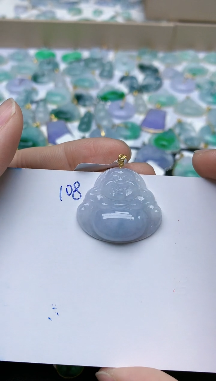 【闪购商品】翡翠颈饰18K金镶嵌天然翡翠A货    108