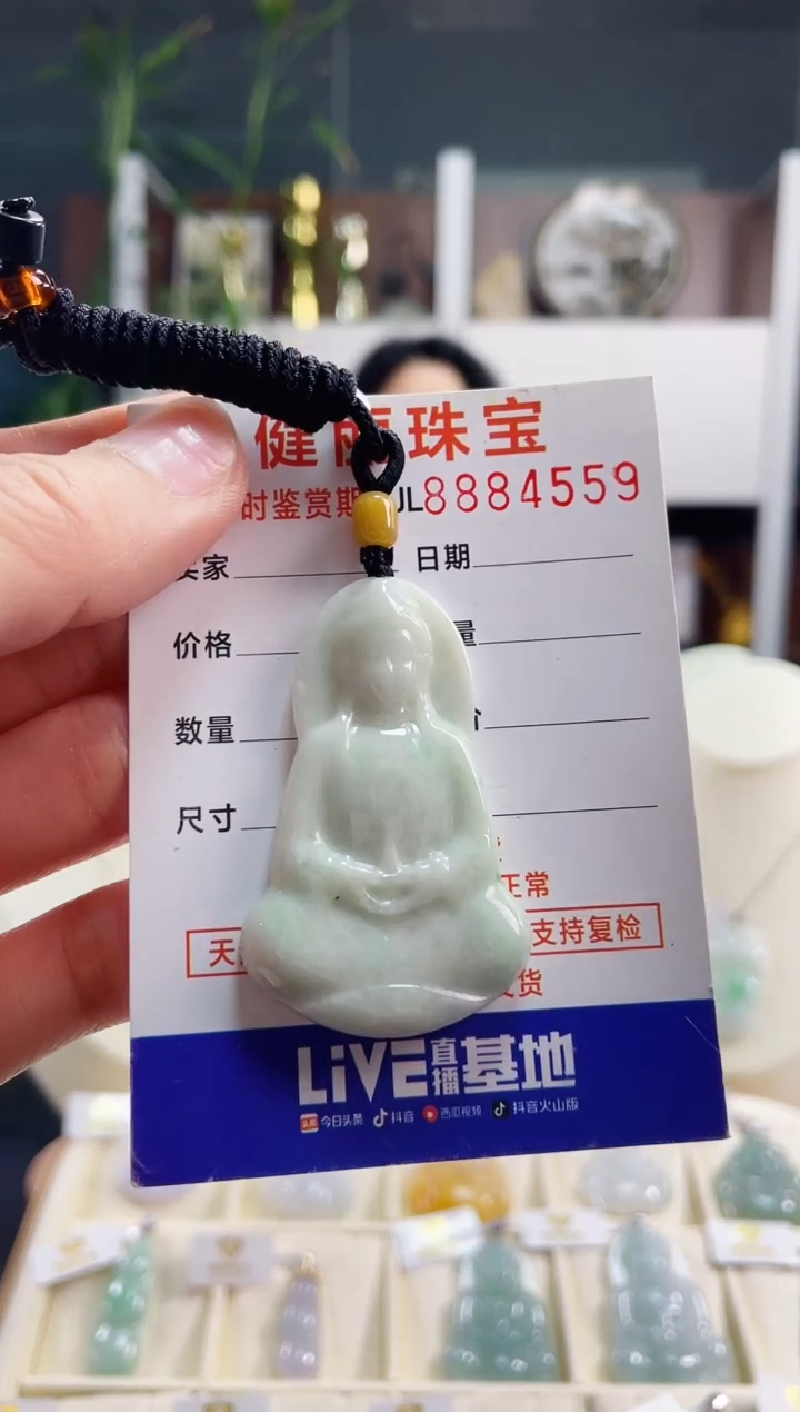 【闪购商品】翡翠颈饰未镶嵌天然缅甸翡翠 观音(一物一证)
