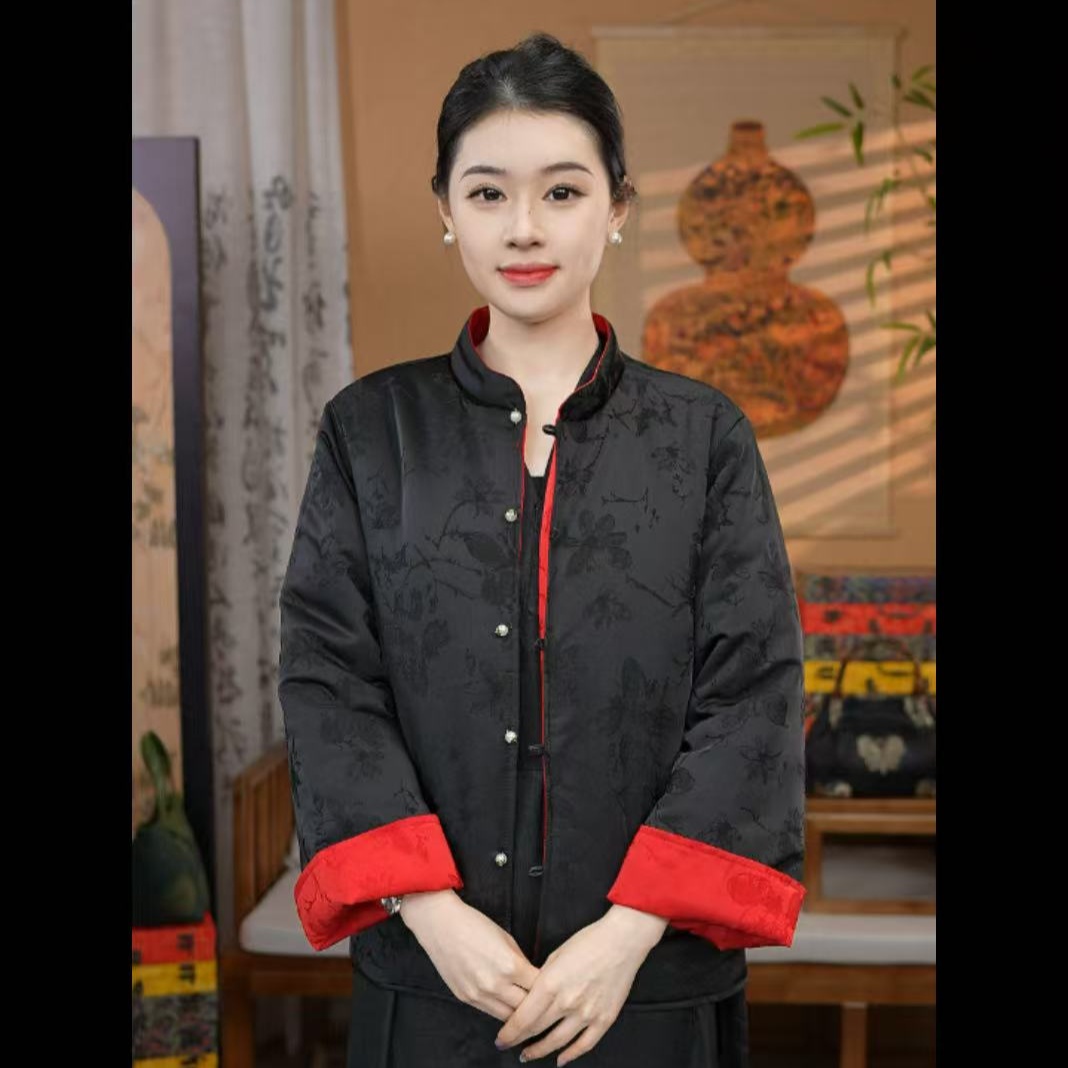 【锦春红愿】新款轻奢时尚减龄洋气国风双面穿外套
