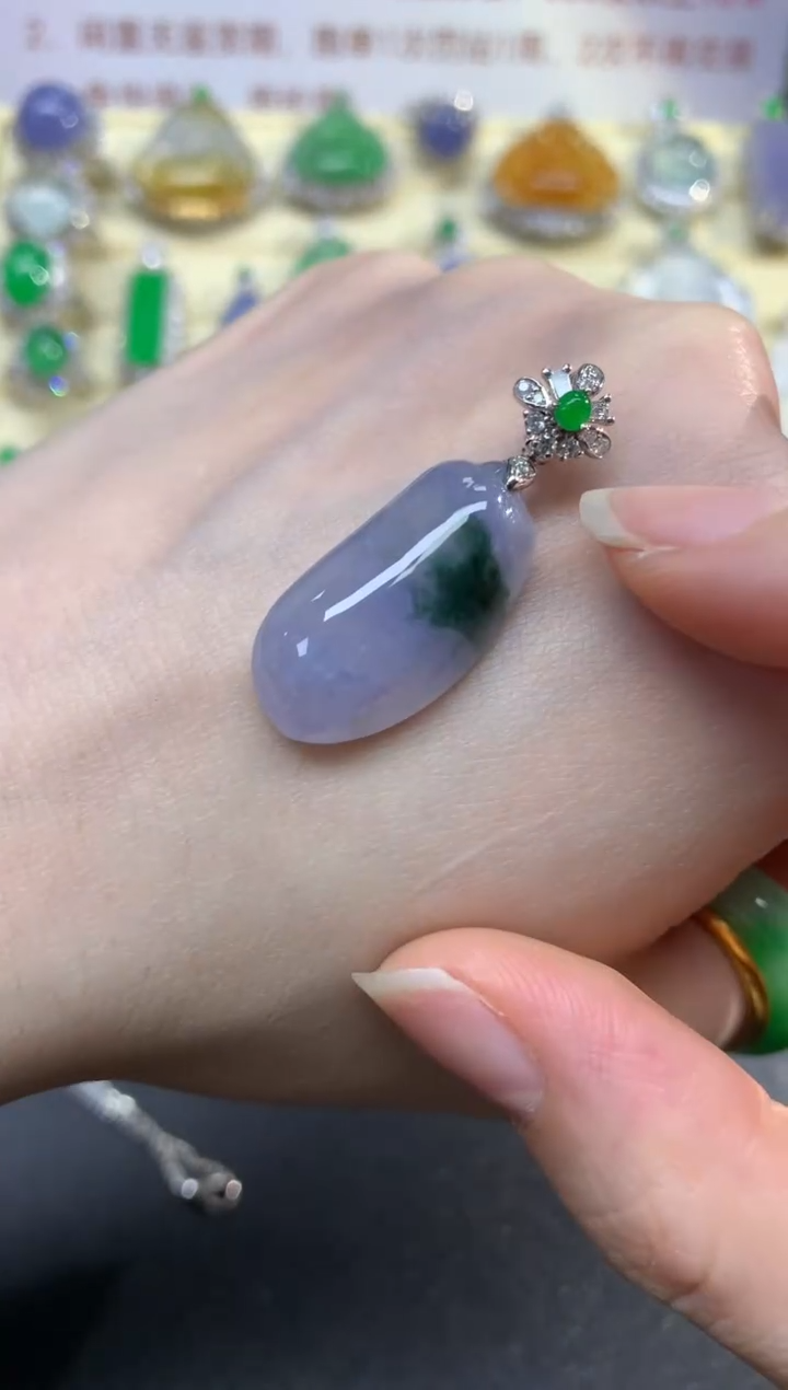 翡翠18K金镶嵌吊坠(不含链)吊坠|2500+250