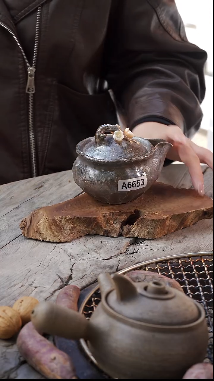 瓷片柴烧手工宝瓶A6653