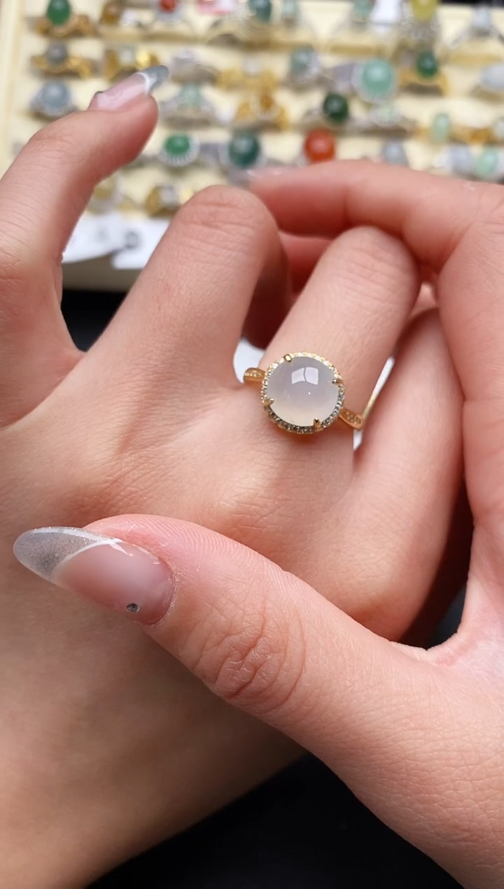 【闪购商品】翡翠戒指银S925镶嵌3333333+4