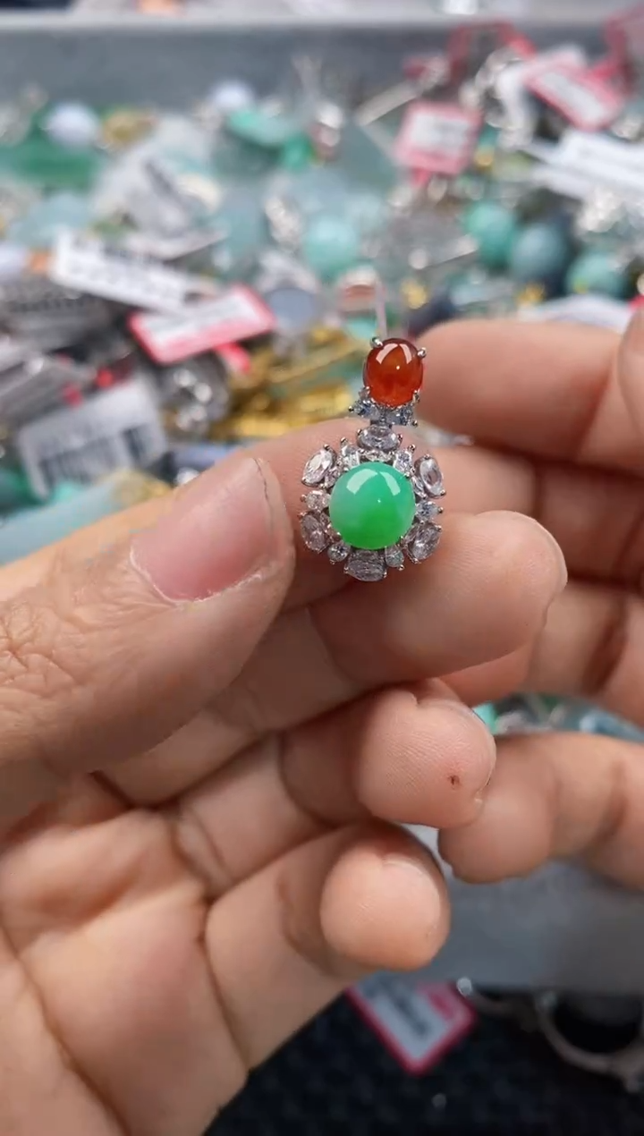 银S925镶嵌戒指翡翠11-11-11       1·