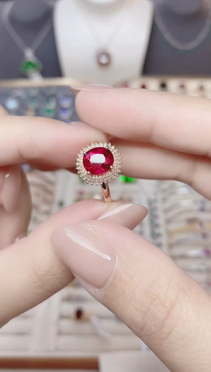 18K金镶嵌戒指碧玺1.85ct