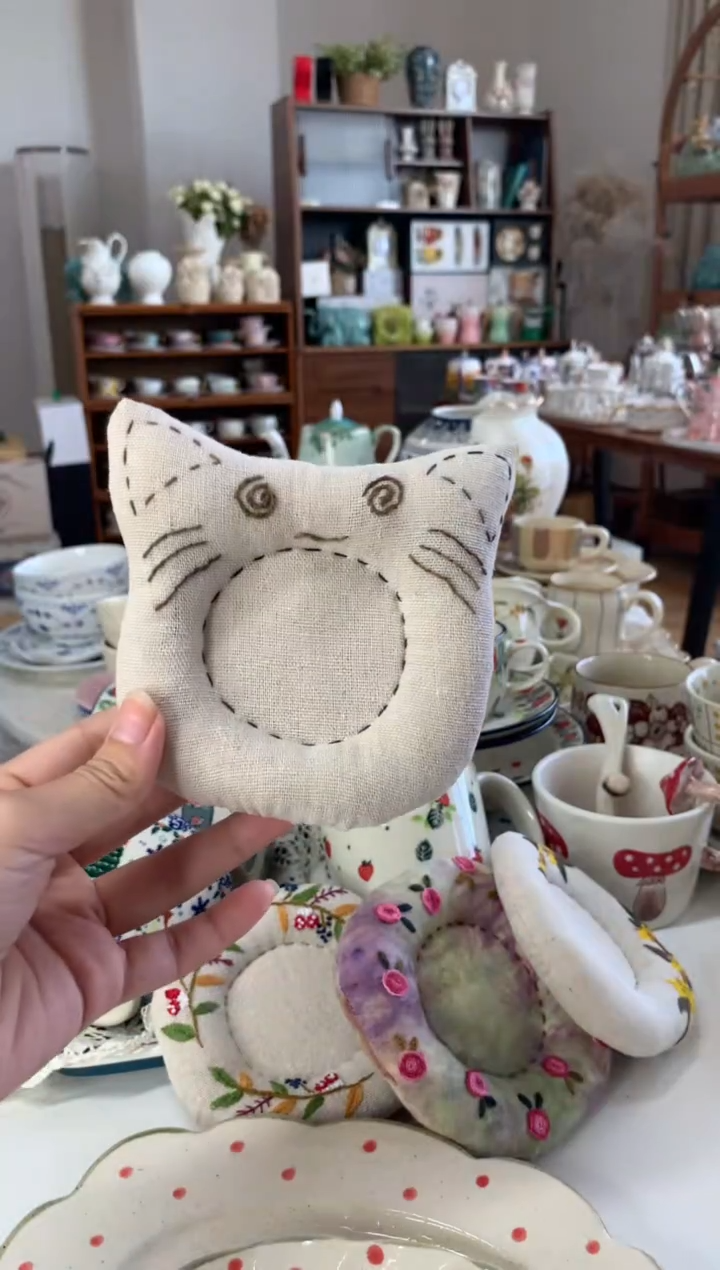 陶瓷【381】猫咪纯手工布垫