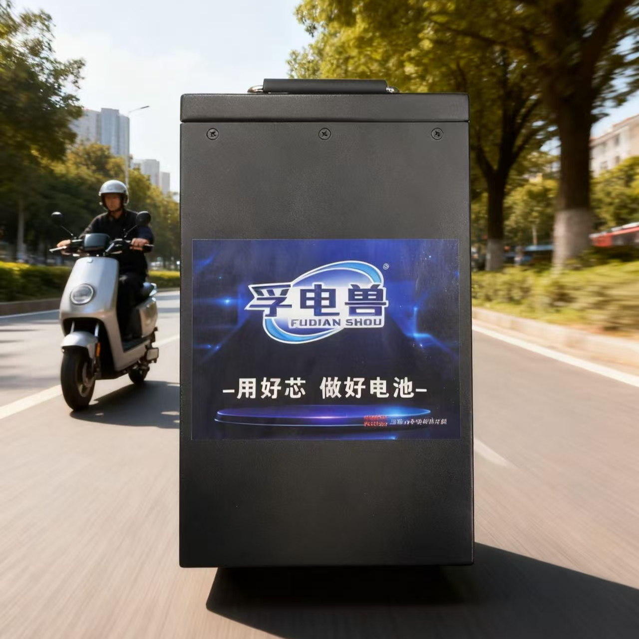 黑色孚电兽全新成品6035磷酸铁锂电池适用于电动三轮车和二轮车