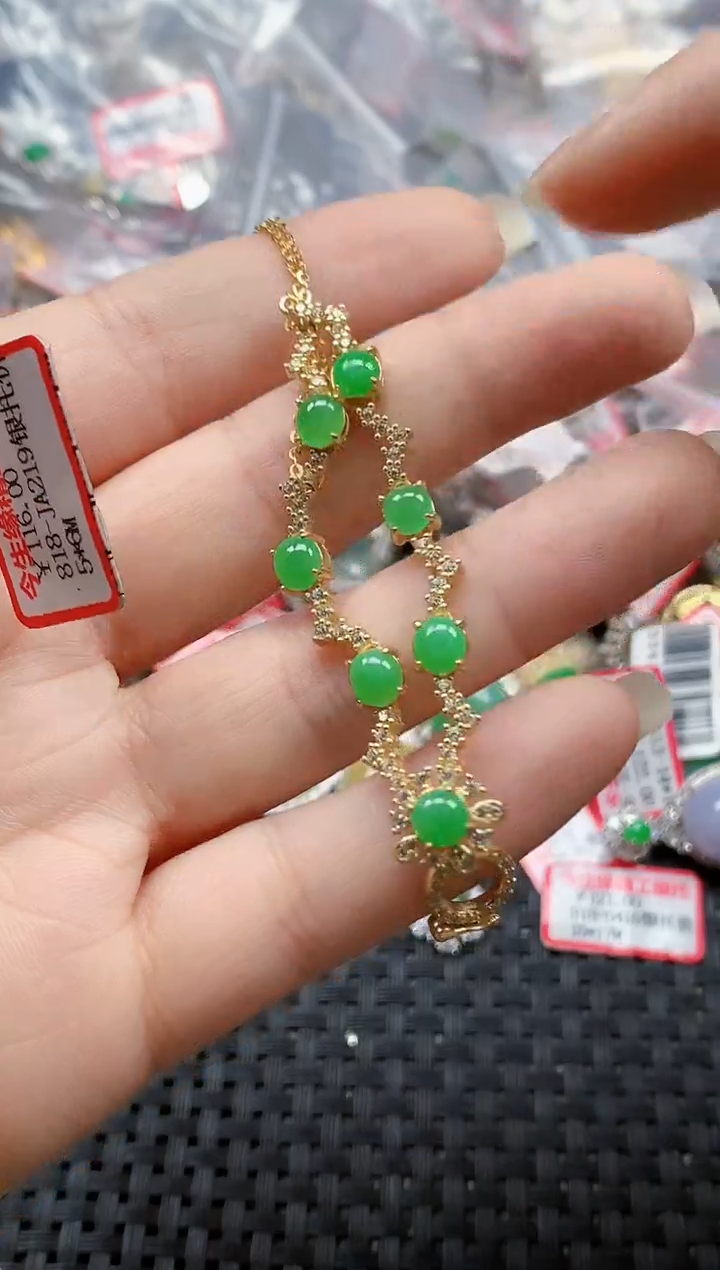 银S925镶嵌戒指翡翠天然A货缅甸翡翠