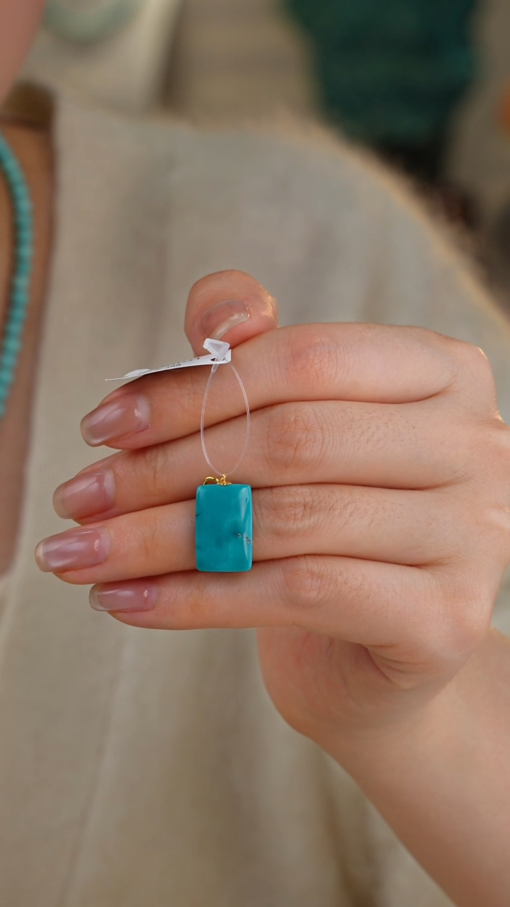 【闪购商品】绿松石吊坠(不含链)18K金镶嵌1