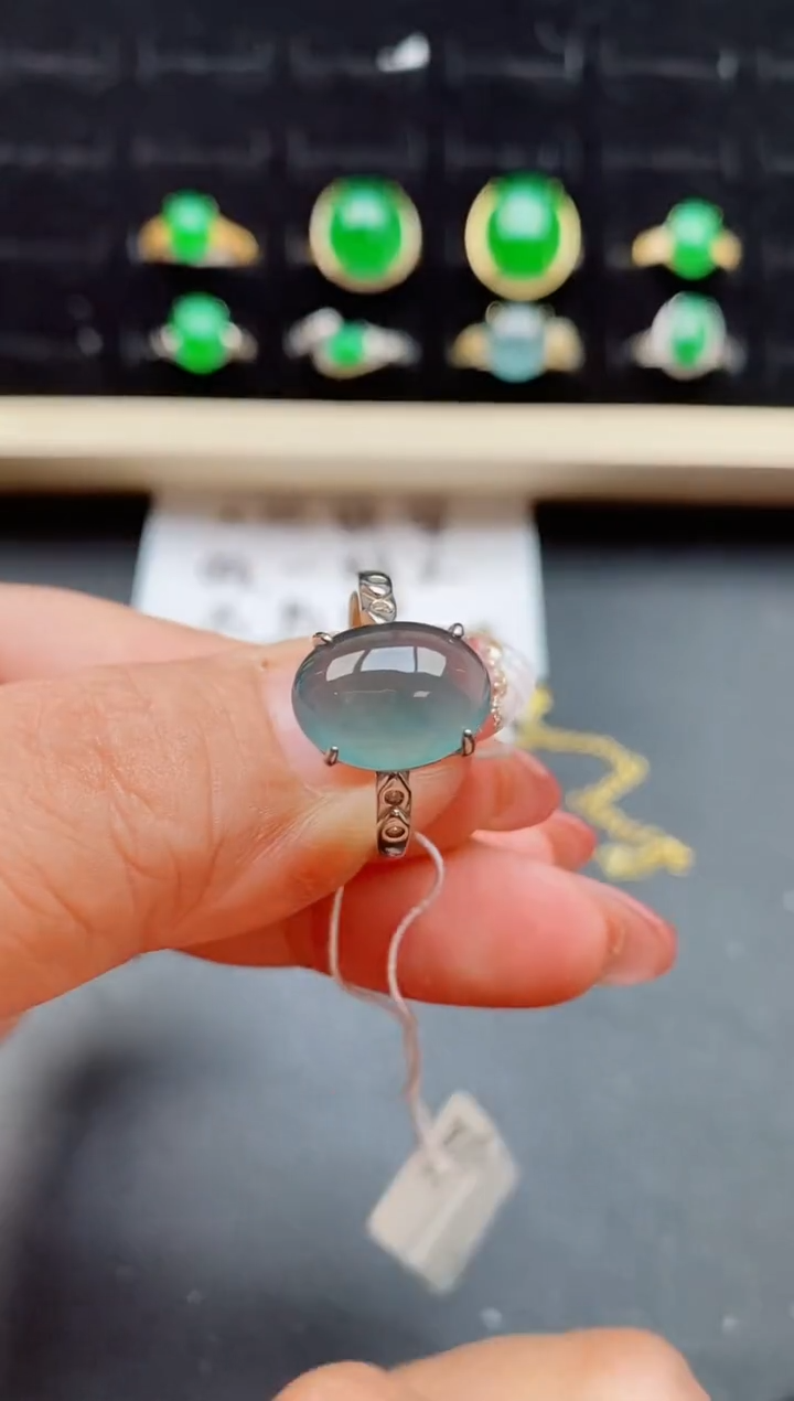 【闪购商品】翡翠戒指银S925镶嵌508080