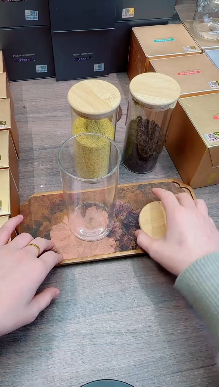 遇栖金标茶叶罐透明