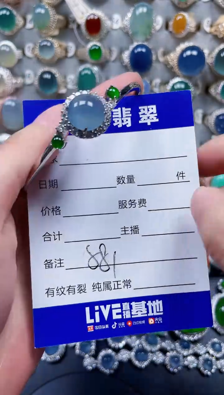 银S925镶嵌手镯翡翠581