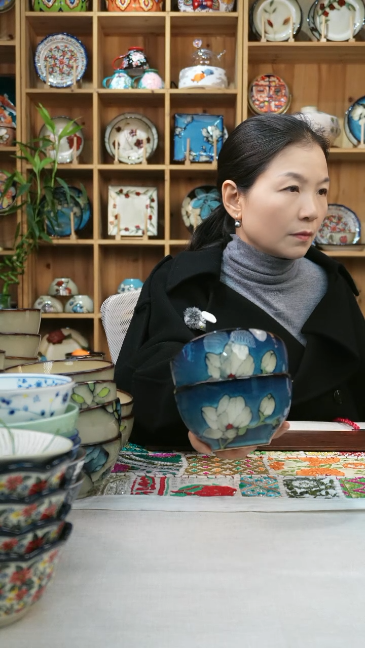 瓷片荧*舞小可陶瓷高温2只米饭碗