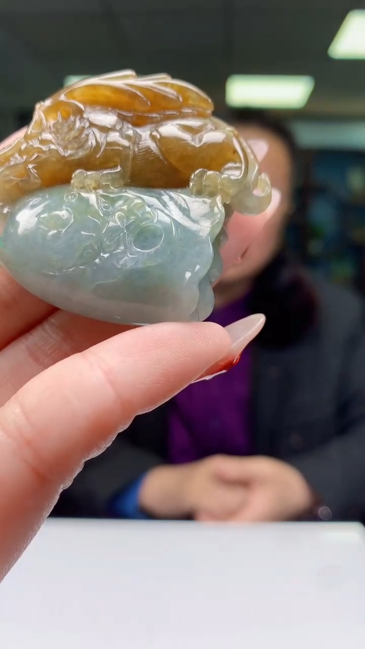 【闪购商品】定制翡翠未镶嵌1052ry-毛货挂件48