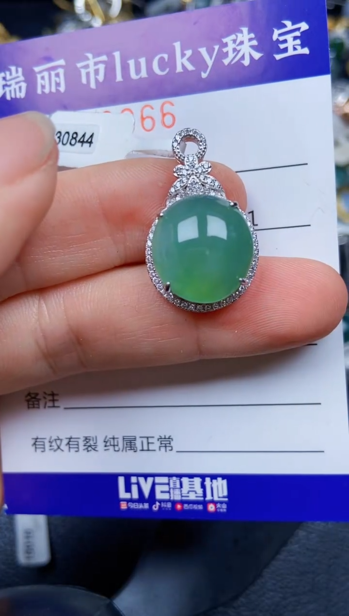 【闪购商品】翡翠颈饰银S925镶嵌8366