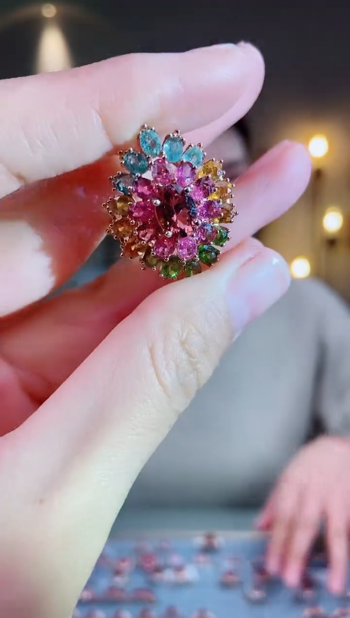 银S925镶嵌手饰碧玺手饰