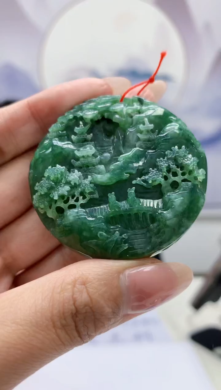 【闪购商品】定制翡翠未镶嵌5060MM-毛货挂件120