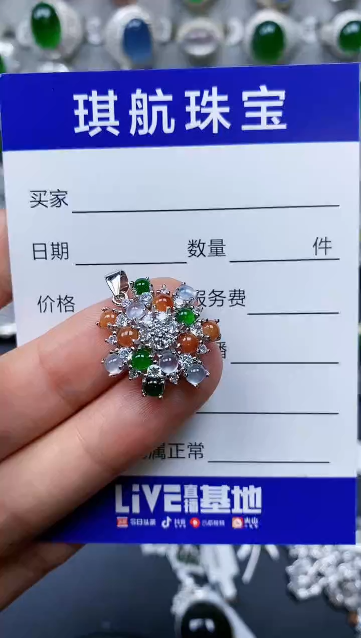 【闪购商品】翡翠颈饰银S925镶嵌0692