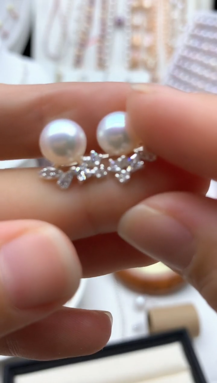 未镶嵌淡水珍珠耳饰耳环