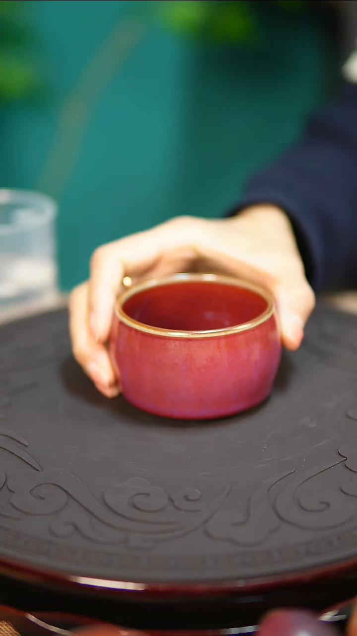 【闪购商品】杯原产地钧尚源钧瓷红藤圆融杯