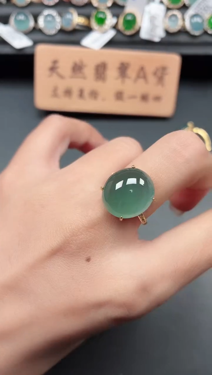 银S925镶嵌戒指翡翠11111