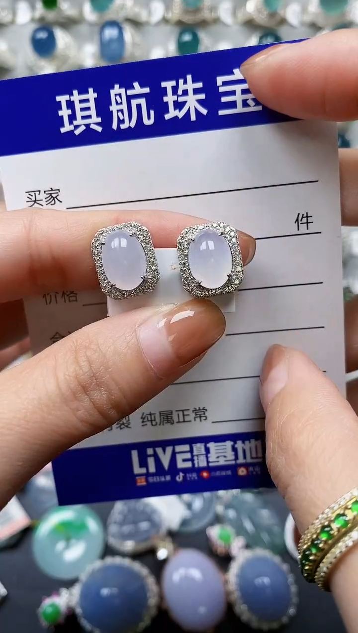 【闪购商品】翡翠耳饰银S925镶嵌0256