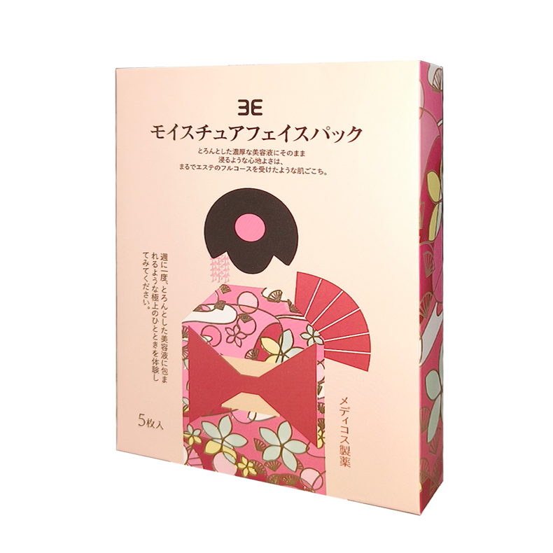 （1盒）日本3E美人/3E美肌贴片面膜25mlx5片 随机发
