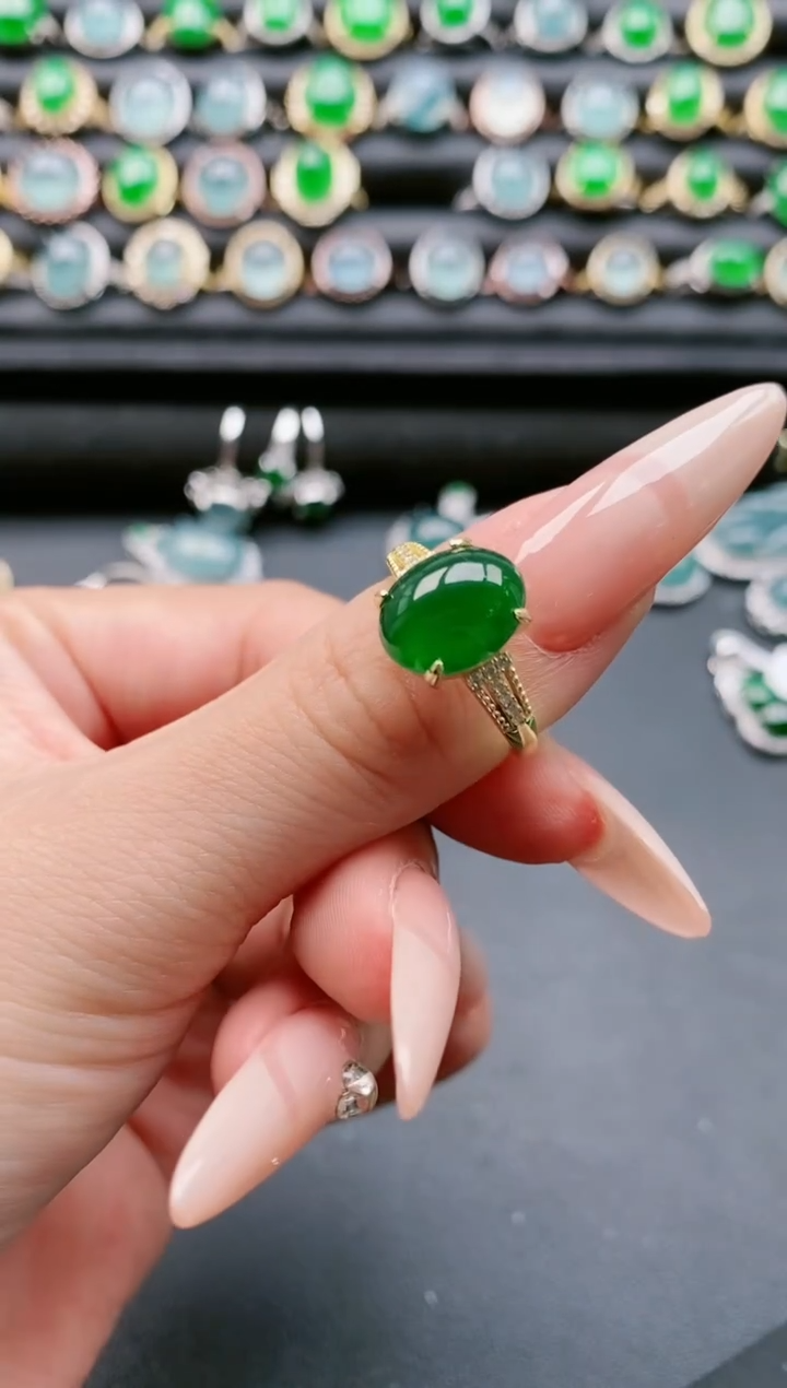 【闪购商品】翡翠戒指银S925镶嵌111111