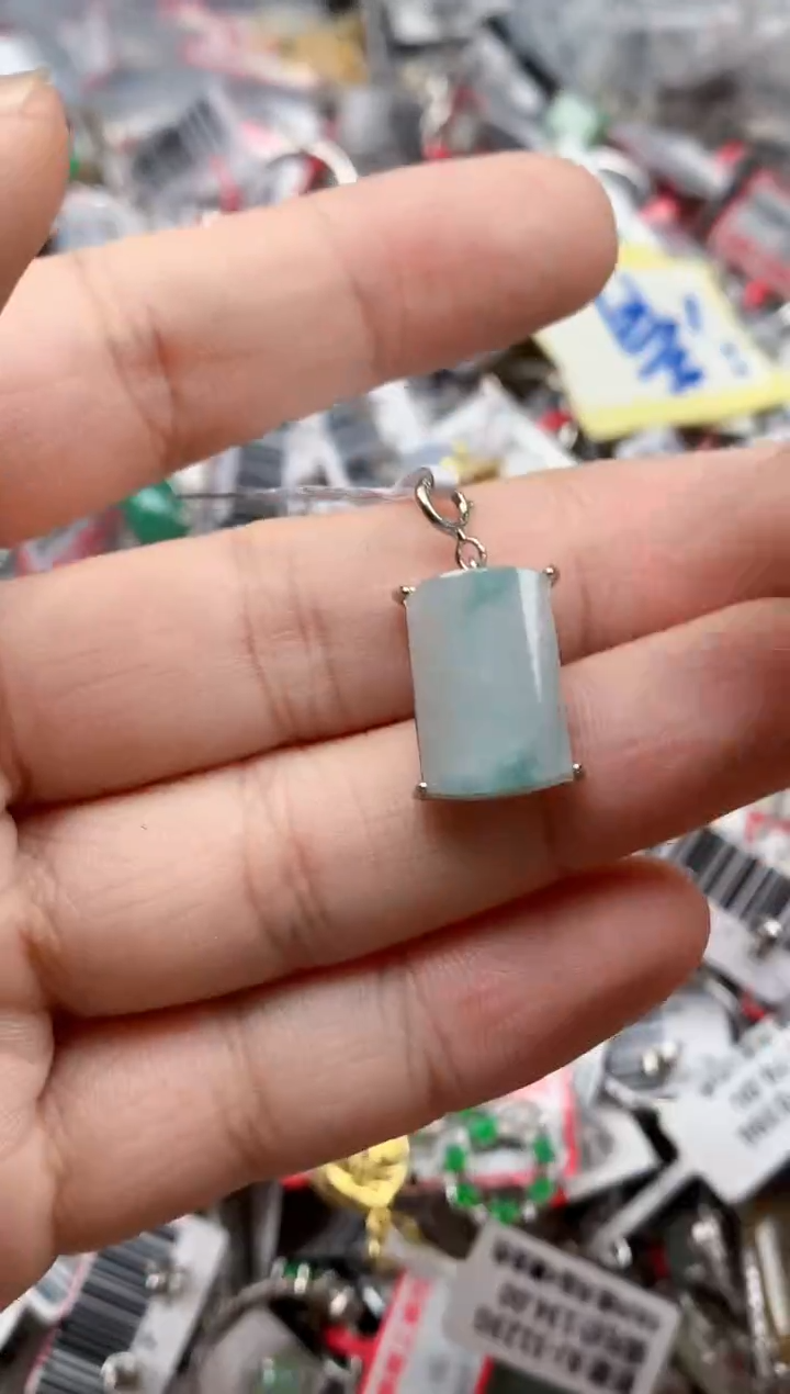 银S925镶嵌戒指翡翠天然A货缅甸翡翠