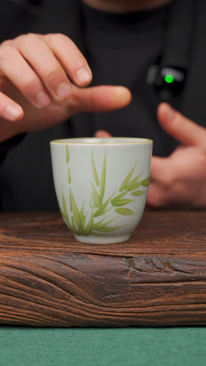 【闪购商品】瓷片竹子手握景德镇手绘釉下彩