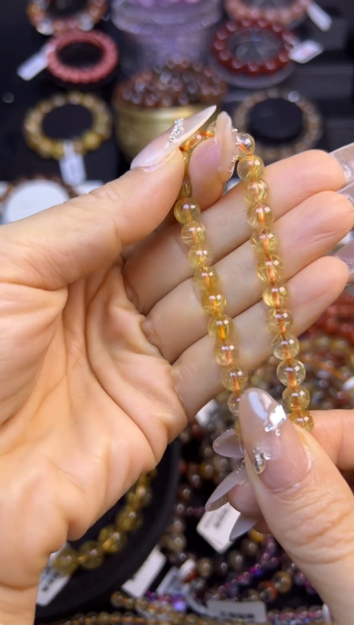 未镶嵌手串水晶金发晶6.8mm