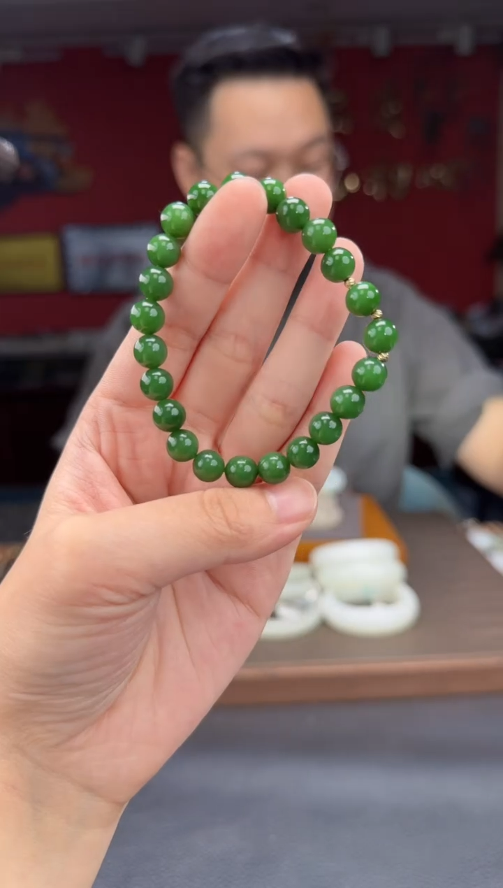 手串未镶嵌和田玉碧玉单圈手串
