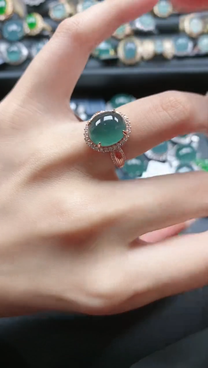 【闪购商品】翡翠戒指银S925镶嵌51511