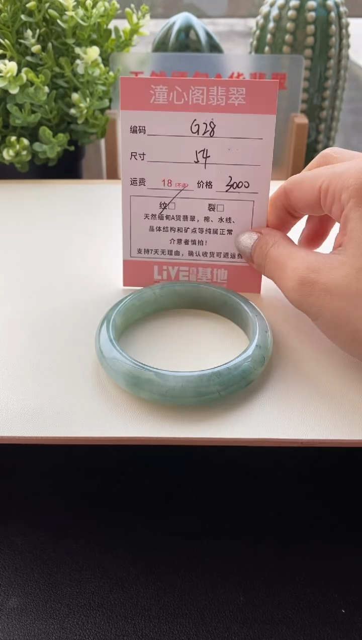 未镶嵌手镯翡翠圈口54编码G28