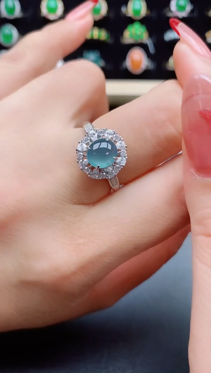 【闪购商品】翡翠戒指银S925镶嵌2131