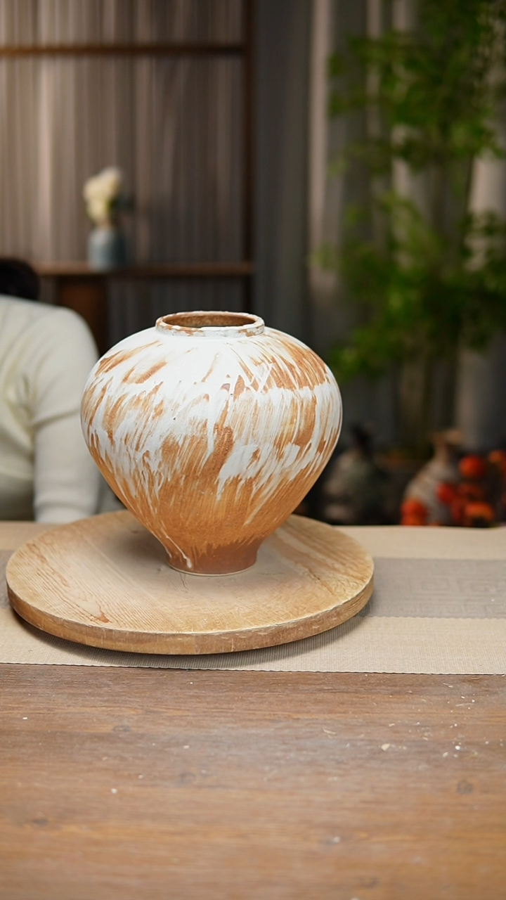 【闪购商品】陶瓷花器诧寂黄月亮罐