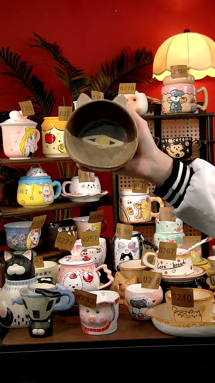 碗瓷DIY景德镇创意手工陶瓷卡通风猫猫米饭碗