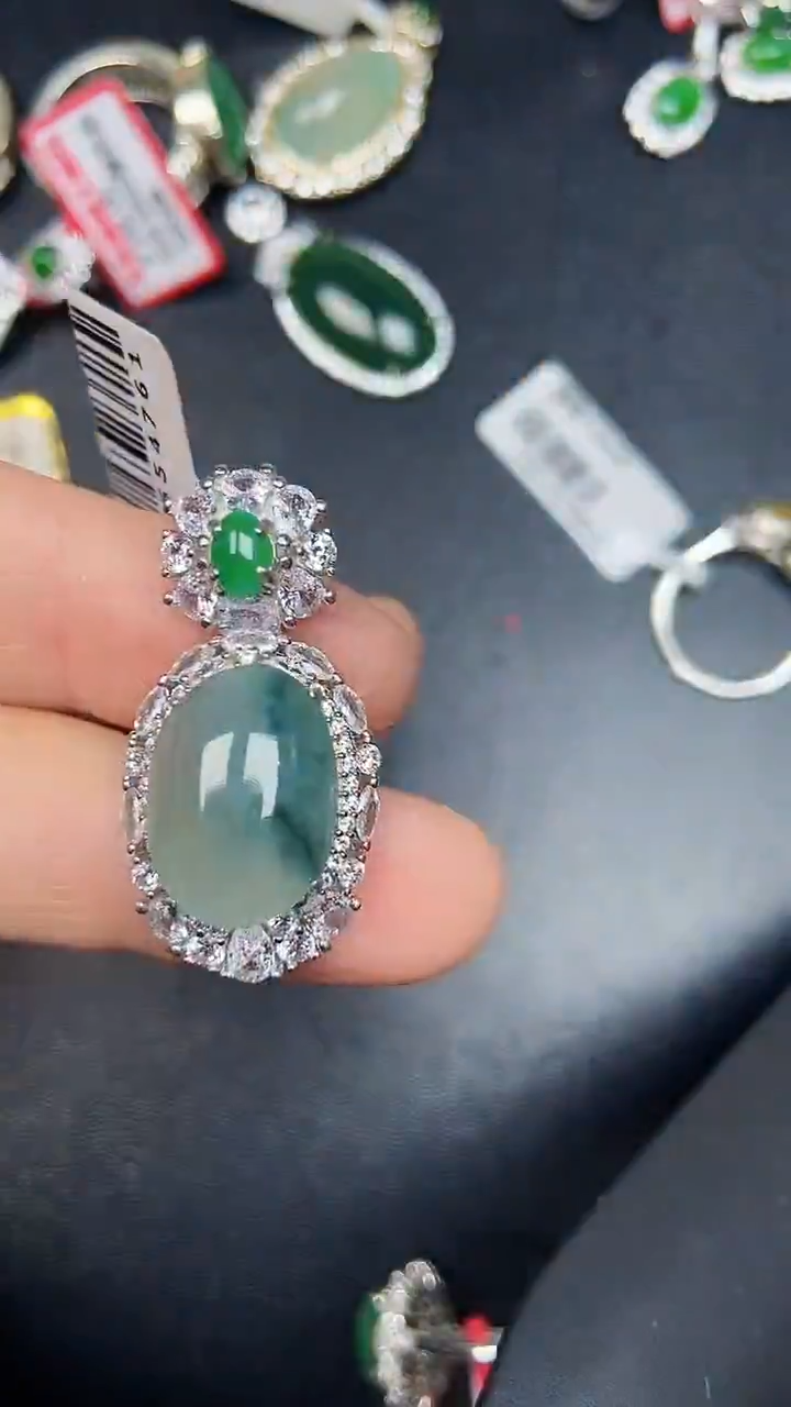 银S925镶嵌戒指翡翠2680