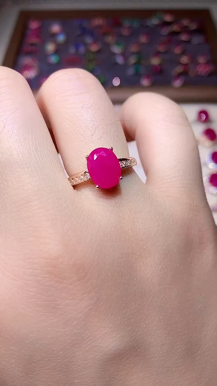 【闪购商品】红宝石戒指银S925镶嵌000