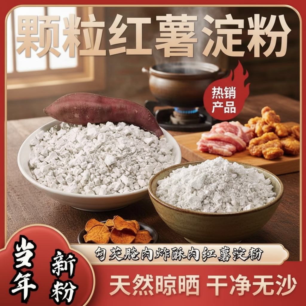 （徽姑娘）纯红薯淀粉家用勾芡小酥肉炸丸子专用干净无沙（试吃一斤）