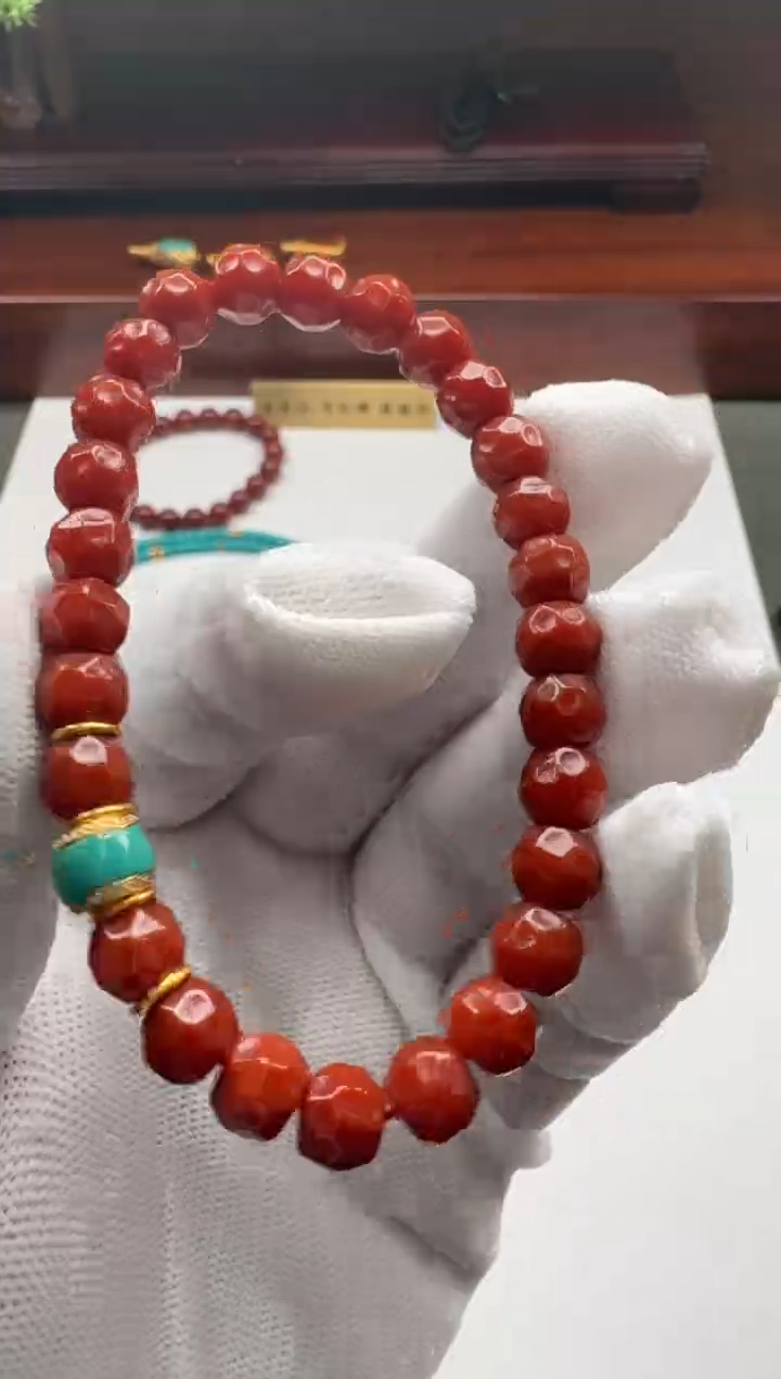【闪购商品】南红玛瑙手串手串18K金镶嵌手串手串